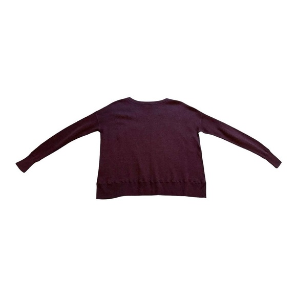 Community With Cashmere Sweater Ribbed Long Sleeves Burgundy Pullover - Size XS - Picture 3 of 12